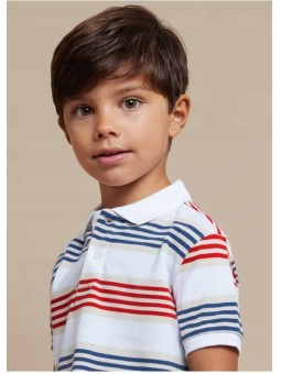 MAYORAL T-SHIRT KOSZULKA POLO DLA CHŁOPCA NA KRÓTKI RĘKAW W MOTORY 3104/85