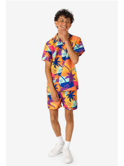 OPPOSUITS KOMPLET LETNI PLAŻOWY KĄPIELÓWKI PLUS KOSZULA MOTYWY LETNIE SC0B-1003-US