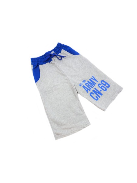 KRÓTKIE SPODENKI DRESOWE DLA CHŁOPCA SZARO NIEBIESKIE SZARE