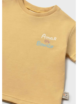 MAYORAL NEWBORN BLUZKA KOSZULKA T-SHIRT NA KRÓTKI RĘKAW DLA NIEMOWLĘCIA 1077/53
