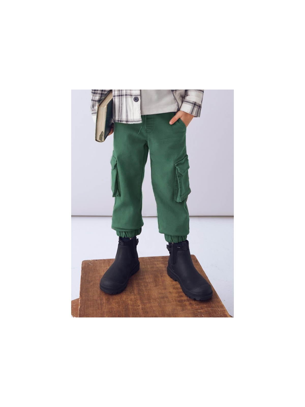 MAYORAL SPODNIE DLA CHŁOPCA CARGO  ZIELONE  4567/59