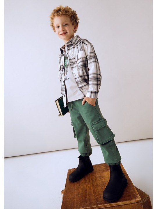 MAYORAL SPODNIE DLA CHŁOPCA CARGO  ZIELONE  4567/59