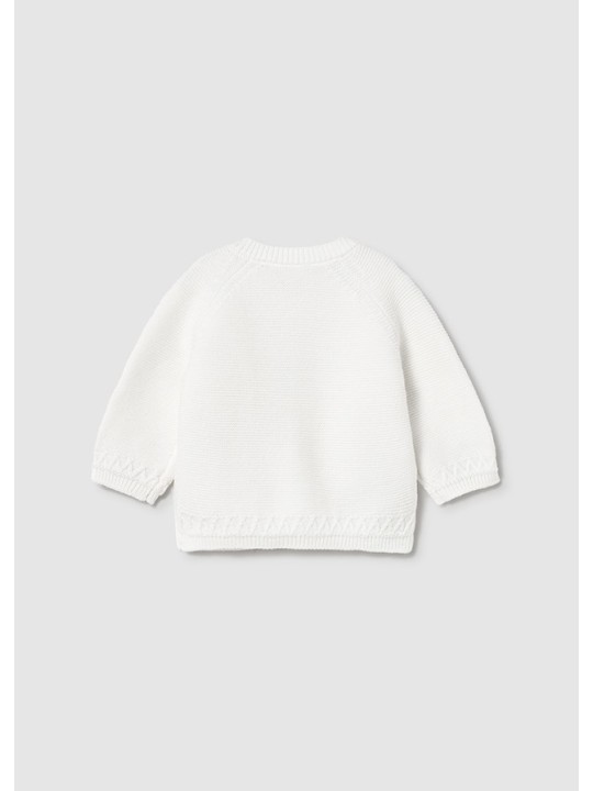 MAYORAL NEWBORN SWETEREK ROZPINANY Z DOMIESZKĄ LNU  KREM  2337/48