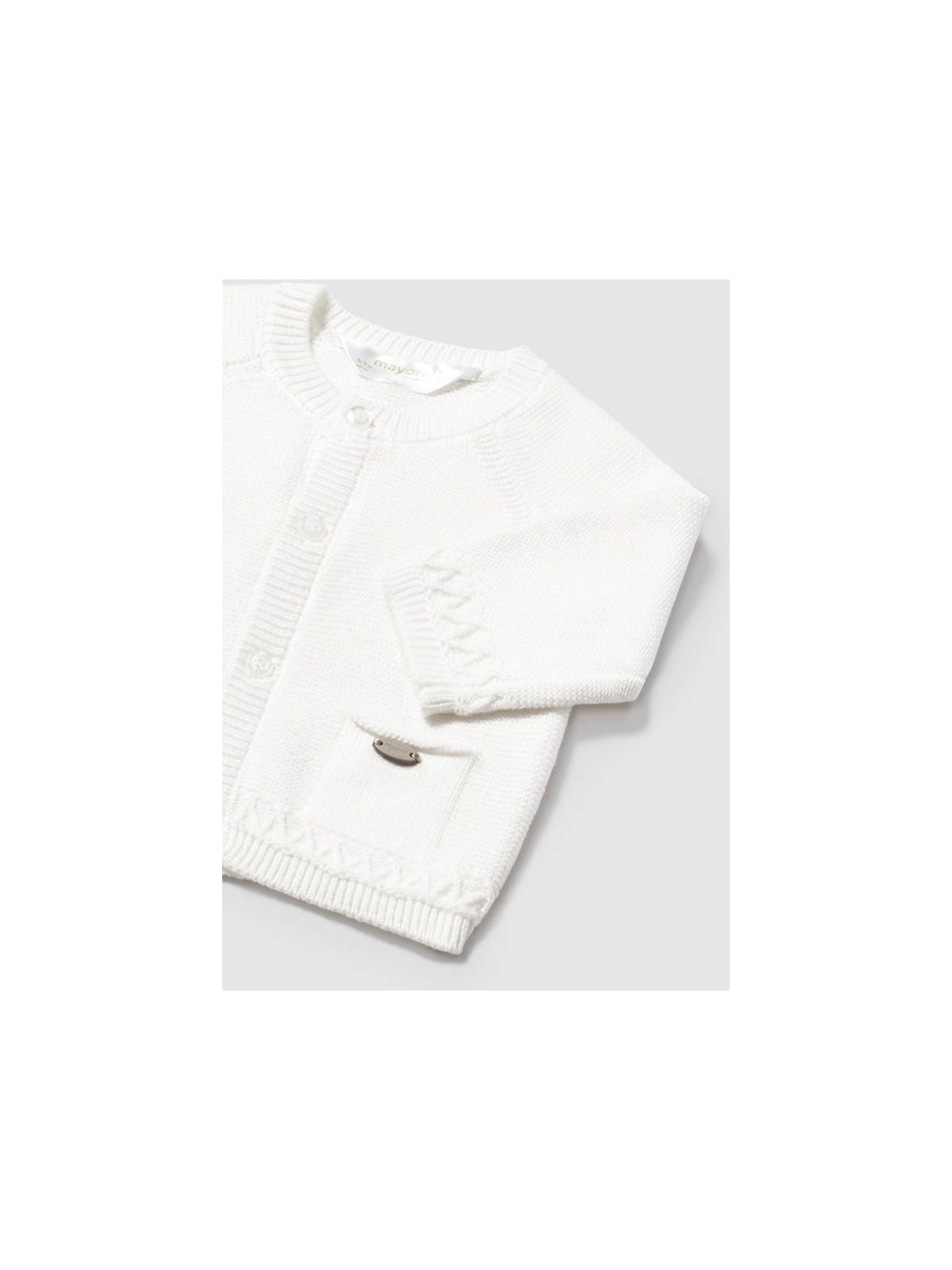 MAYORAL NEWBORN SWETEREK ROZPINANY Z DOMIESZKĄ LNU  KREM  2337/48