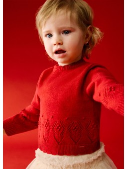 MAYORAL BABY SWETER DLA DZIEWCZYNKI CZERWONY  2353/23