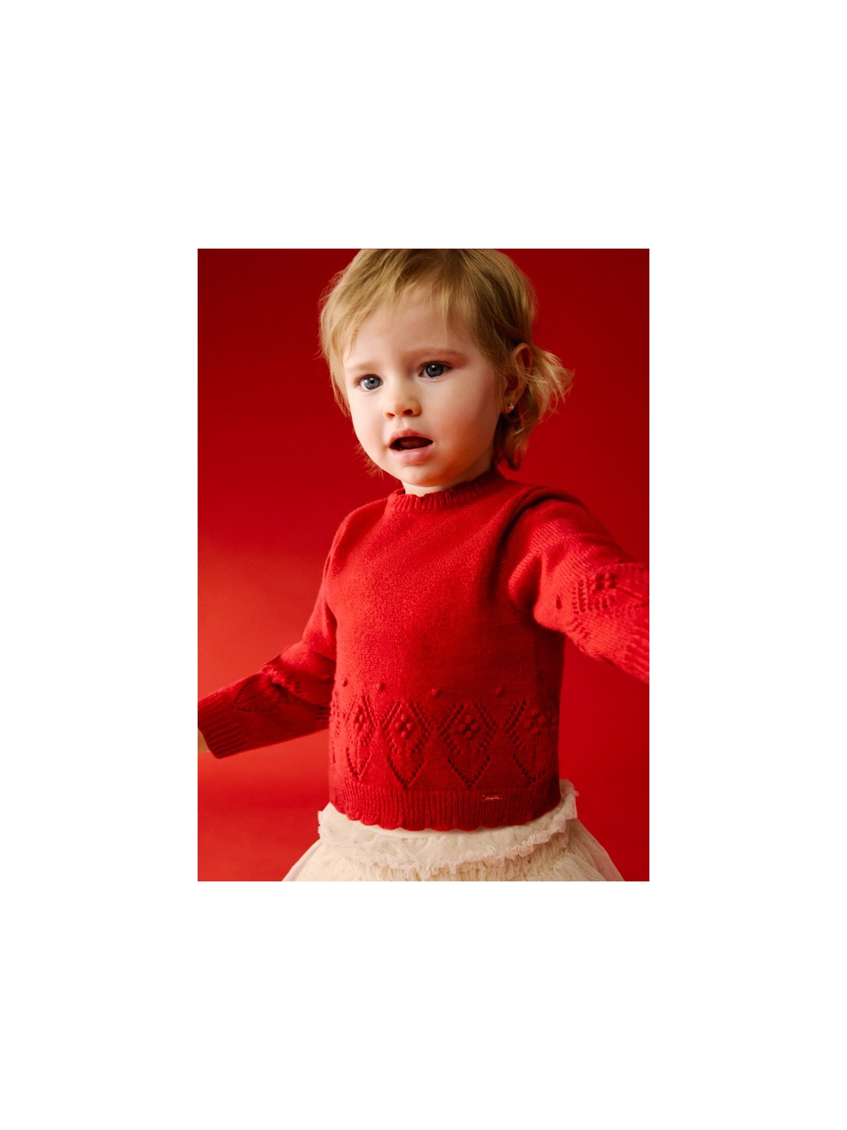 MAYORAL BABY SWETER DLA DZIEWCZYNKI CZERWONY  2353/23