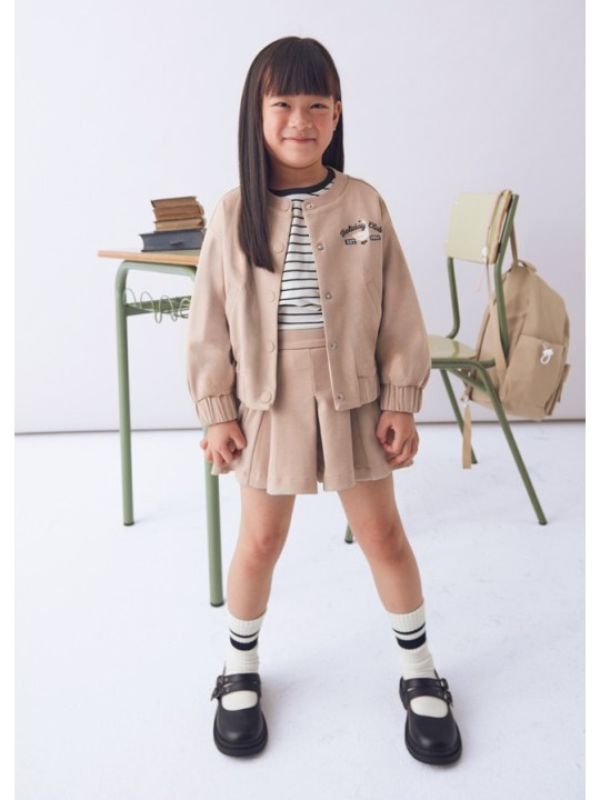 MAYORAL BLUZA  ROZPINANA DLA DZIEWCZYNKI BEZ KAPTURA BEŻ 4437/39