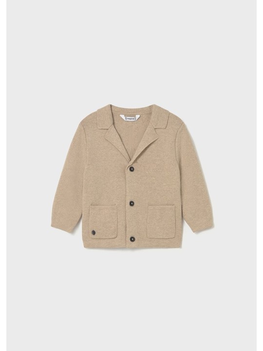 MAYORAL BABY SWETER KARDIGAN DLA CHŁOPCA Z DOMIESZKĄ LNU BEŻOWY 2418/88