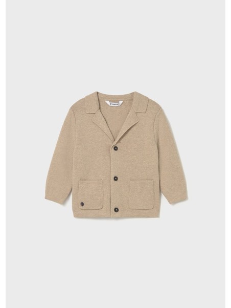 MAYORAL BABY SWETER KARDIGAN DLA CHŁOPCA Z DOMIESZKĄ LNU BEŻOWY 2418/88
