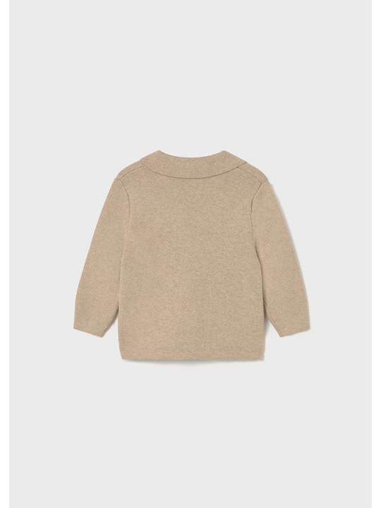 MAYORAL BABY SWETER KARDIGAN DLA CHŁOPCA Z DOMIESZKĄ LNU BEŻOWY 2418/88