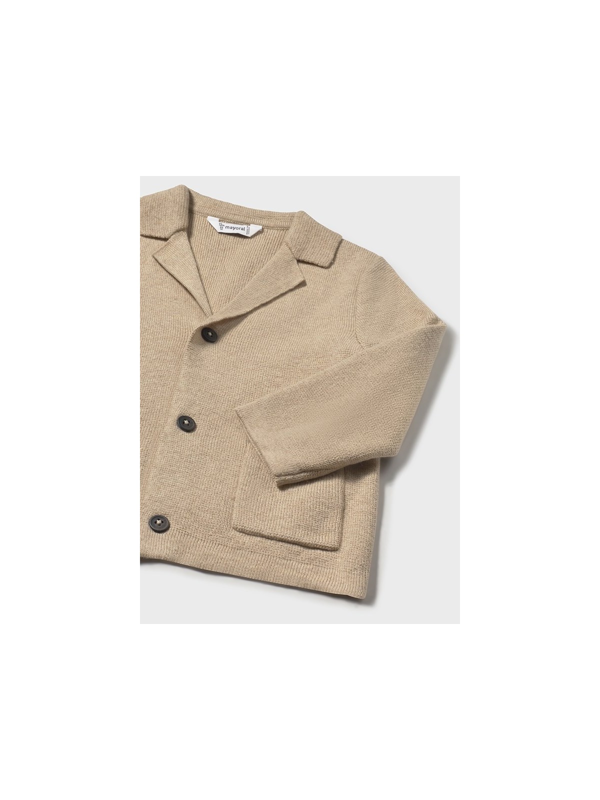 MAYORAL BABY SWETER KARDIGAN DLA CHŁOPCA Z DOMIESZKĄ LNU BEŻOWY 2418/88