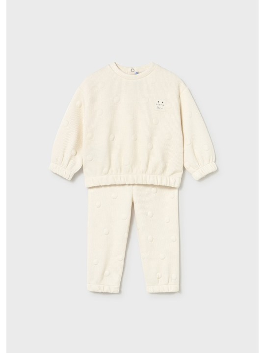 MAYORAL BABY KOMPLET DRES DLA DZIEWCZYNKI KREM 2844/56