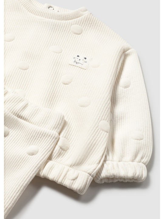 MAYORAL BABY KOMPLET DRES DLA DZIEWCZYNKI KREM 2844/56