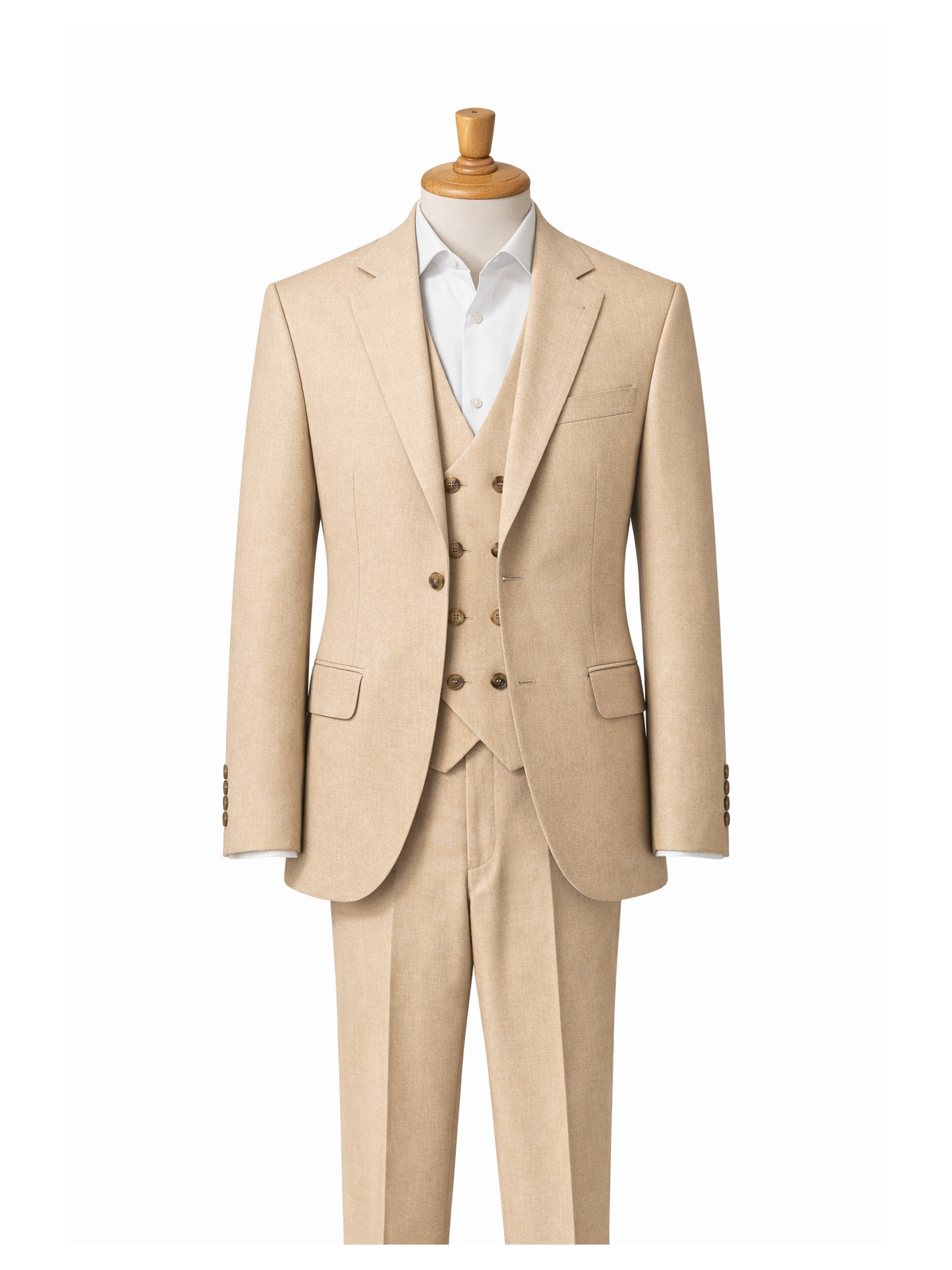 GIOVANNI PERA GARNITUR BEŻOWY MARYNARKA KAMIZELKA SPODNIE 37/675