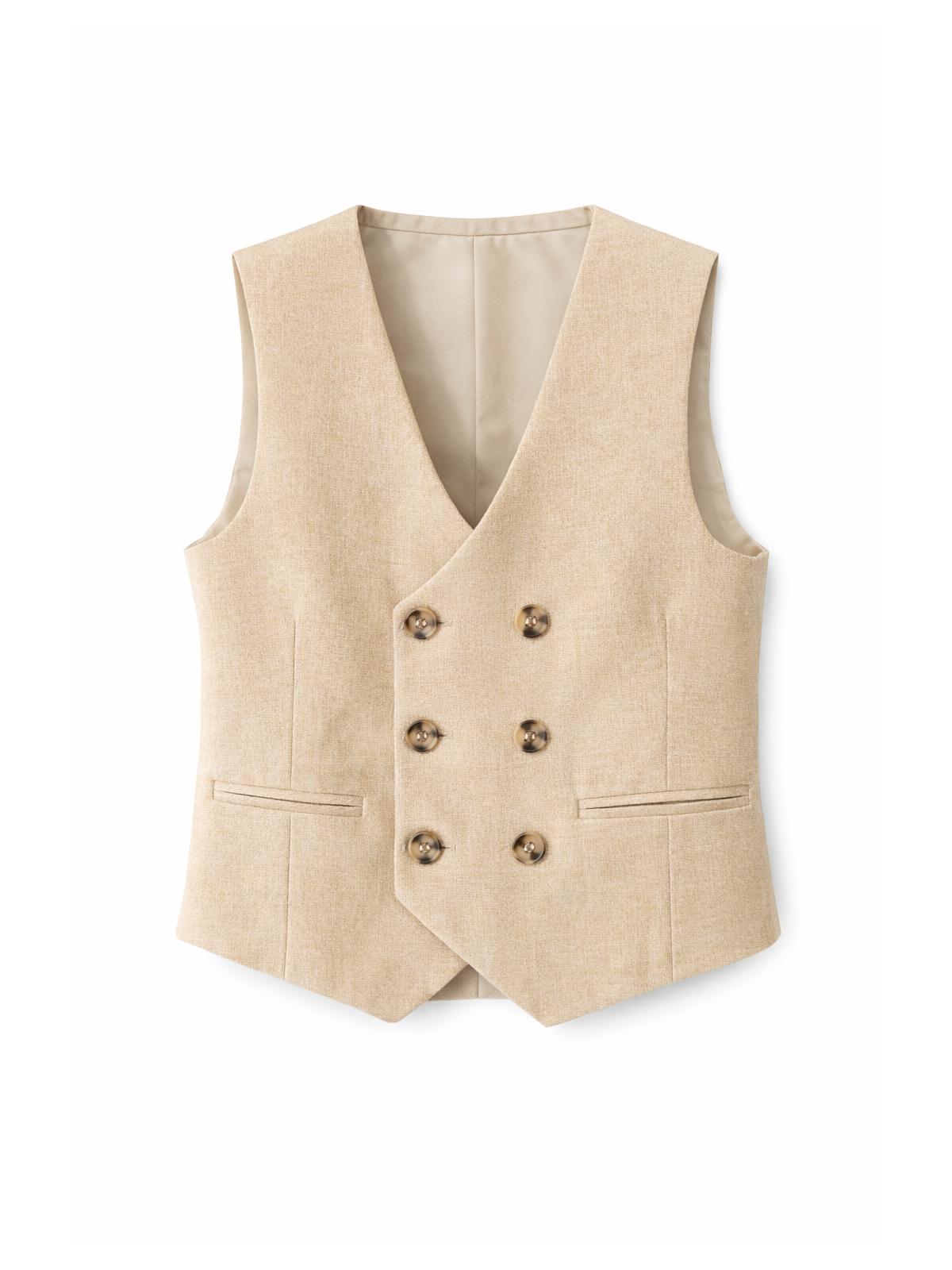 GIOVANNI PERA GARNITUR BEŻOWY MARYNARKA KAMIZELKA SPODNIE 37/675