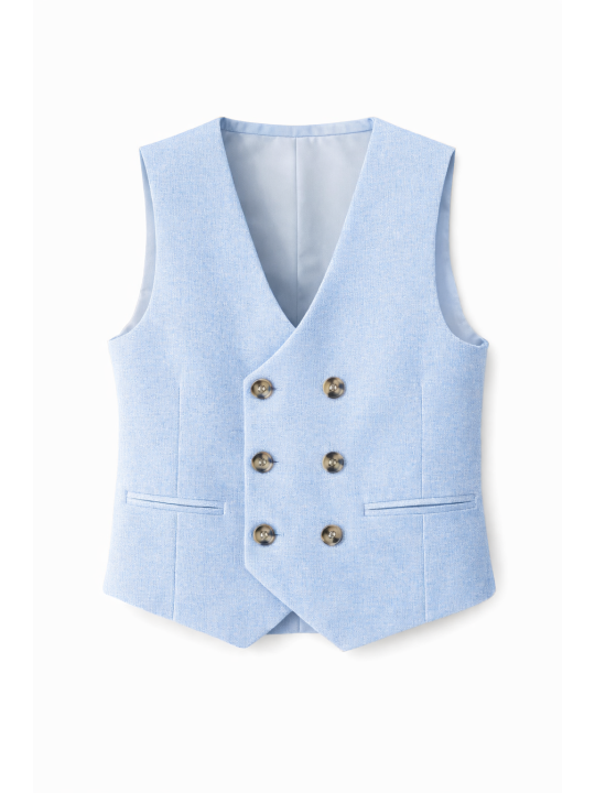 GIOVANNI PERA GARNITUR BŁĘKITNY MARYNARKA KAMIZELKA SPODNIE 37/653