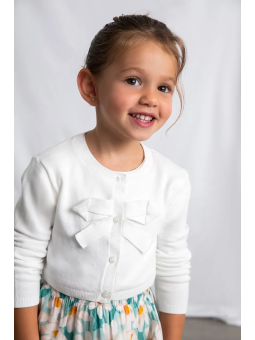 MAYORAL SWETER BOLERKO DLA DZIEWCZYNKI BIAŁY  321/86