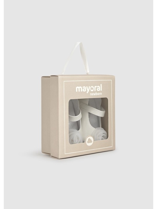 MAYORAL NEWBORN BUTY BUCIKI NIECHODKI DLA DZIEWCZYNKI  KWIATEK PANTOFELKI 9960/81