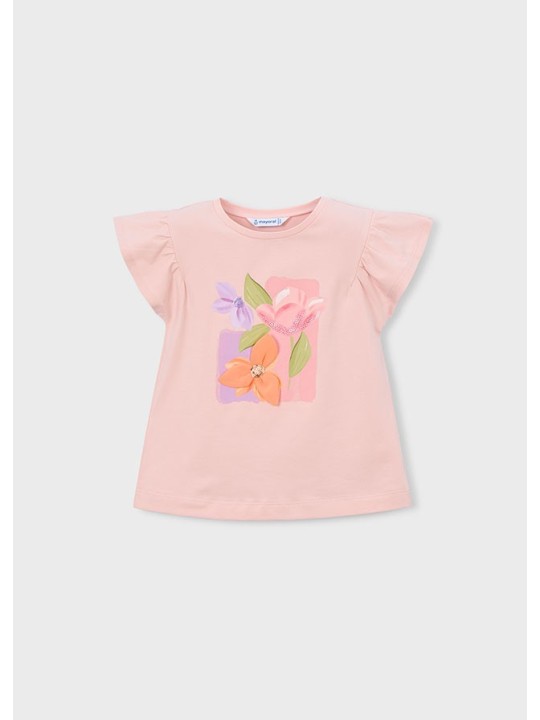 MAYORAL BLUZKA T-SHIRT KOSZULKA NA KRÓTKI RĘKAW DLA DZIEWCZYNKI RÓŻOWA 3007/83