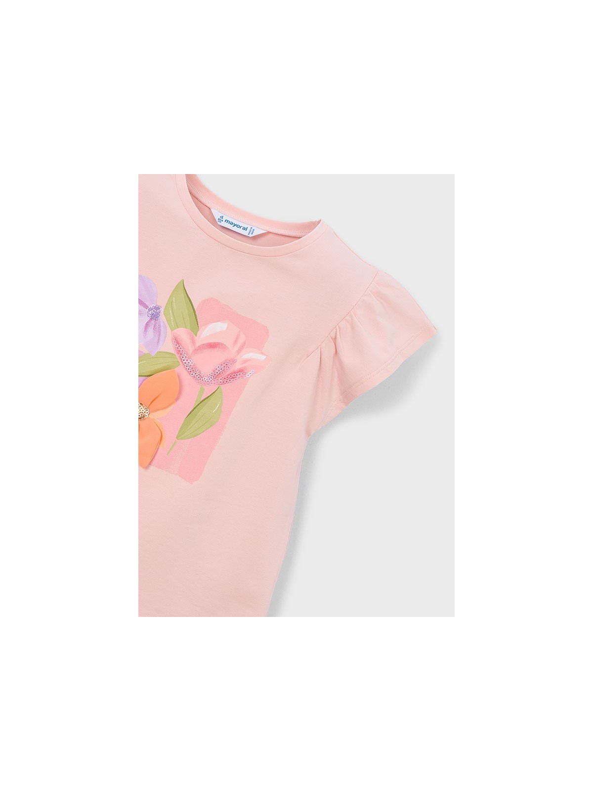 MAYORAL BLUZKA T-SHIRT KOSZULKA NA KRÓTKI RĘKAW DLA DZIEWCZYNKI RÓŻOWA 3007/83