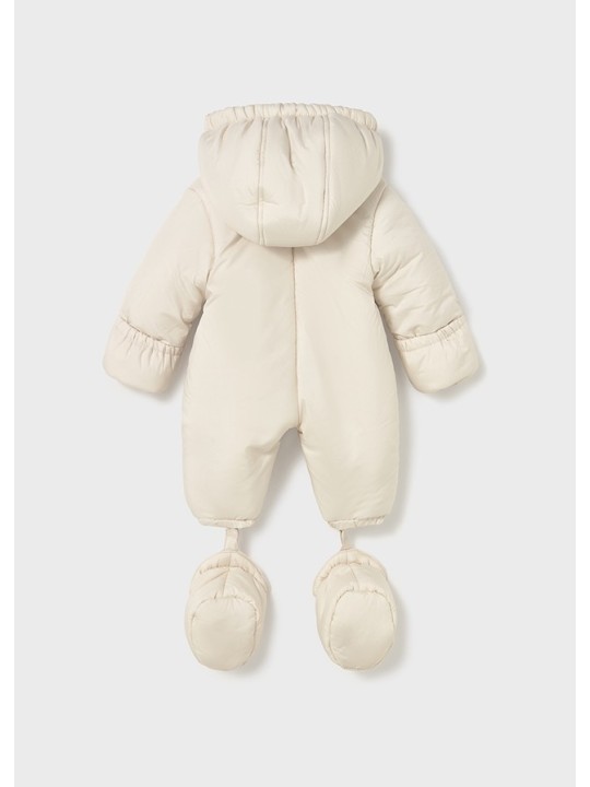 MAYORAL NEWBORN KOMBINEZON  ZIMOWY Z KAPTUREM DLA DZIEWICZYNKI DLA CHŁOPCA UNISEX KREMOWY 2603/26