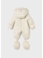 MAYORAL NEWBORN KOMBINEZON  ZIMOWY Z KAPTUREM DLA DZIEWICZYNKI DLA CHŁOPCA UNISEX KREMOWY 2603/26