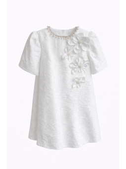 DAMASQUINO SUKIENKA WIZYTOWA NA KRÓTKI RĘKAW DLA DZIEWCZYNKI 7081