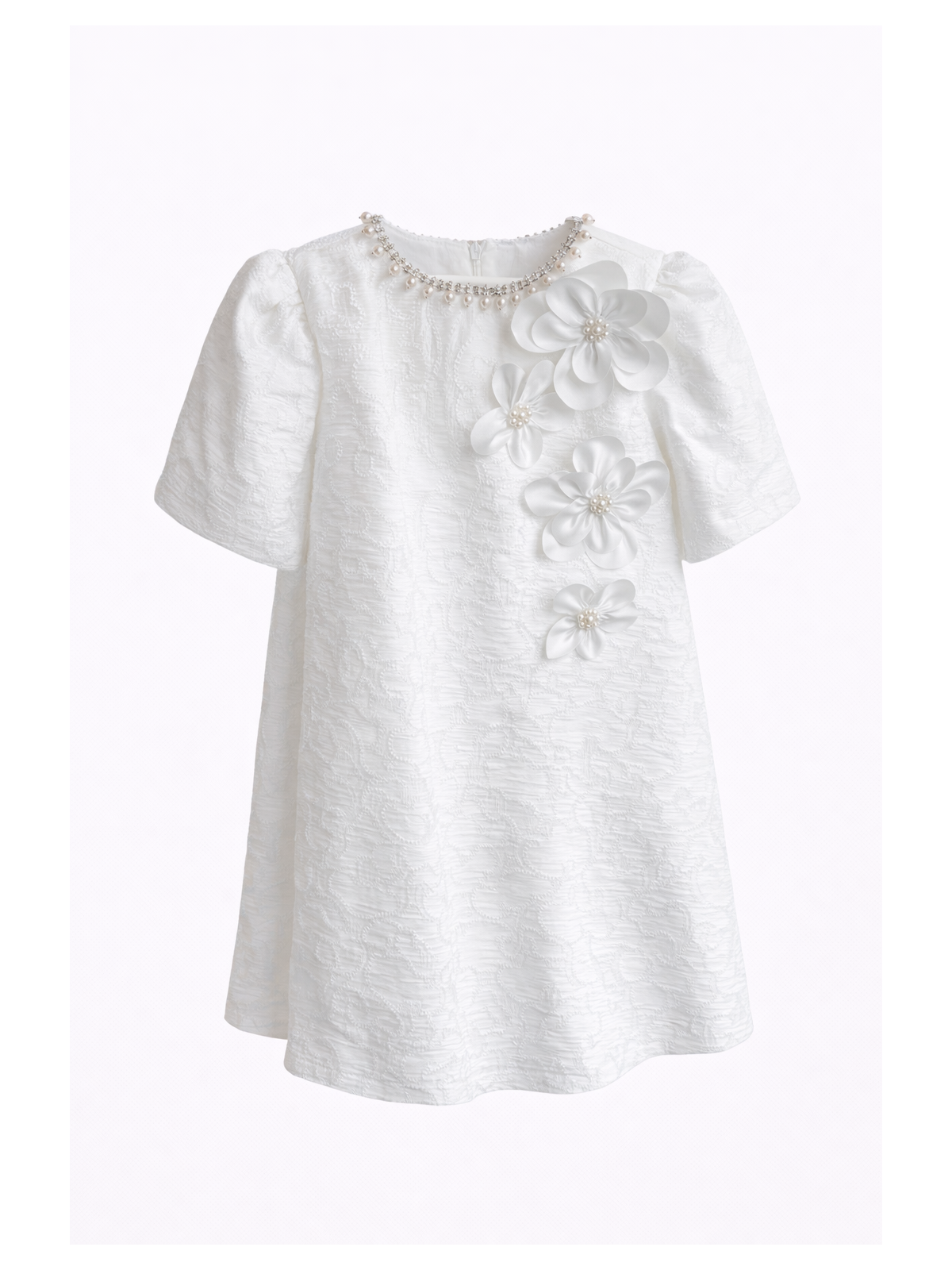 DAMASQUINO SUKIENKA WIZYTOWA NA KRÓTKI RĘKAW DLA DZIEWCZYNKI 7081