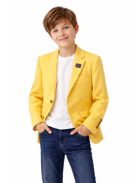 GIOVANNI PERA GŁADKA MARYNARKA DLA CHŁOPCA ŻÓŁTA SIX-SEVEN 37/538