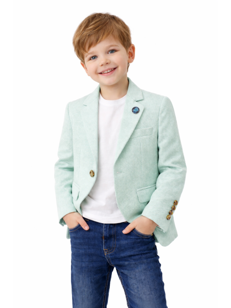 GIOVANNI PERA GŁADKA MARYNARKA DLA CHŁOPCA MIĘTOWA  37/538 SIX-SEVEN