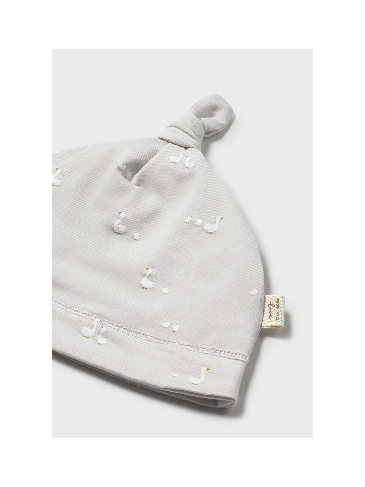 MAYORAL NEWBORN KOMPLET KAFTANIK PÓŁŚPIOCHY I CZAPKA BIAŁO SZARE W GĄSKI 1506/73