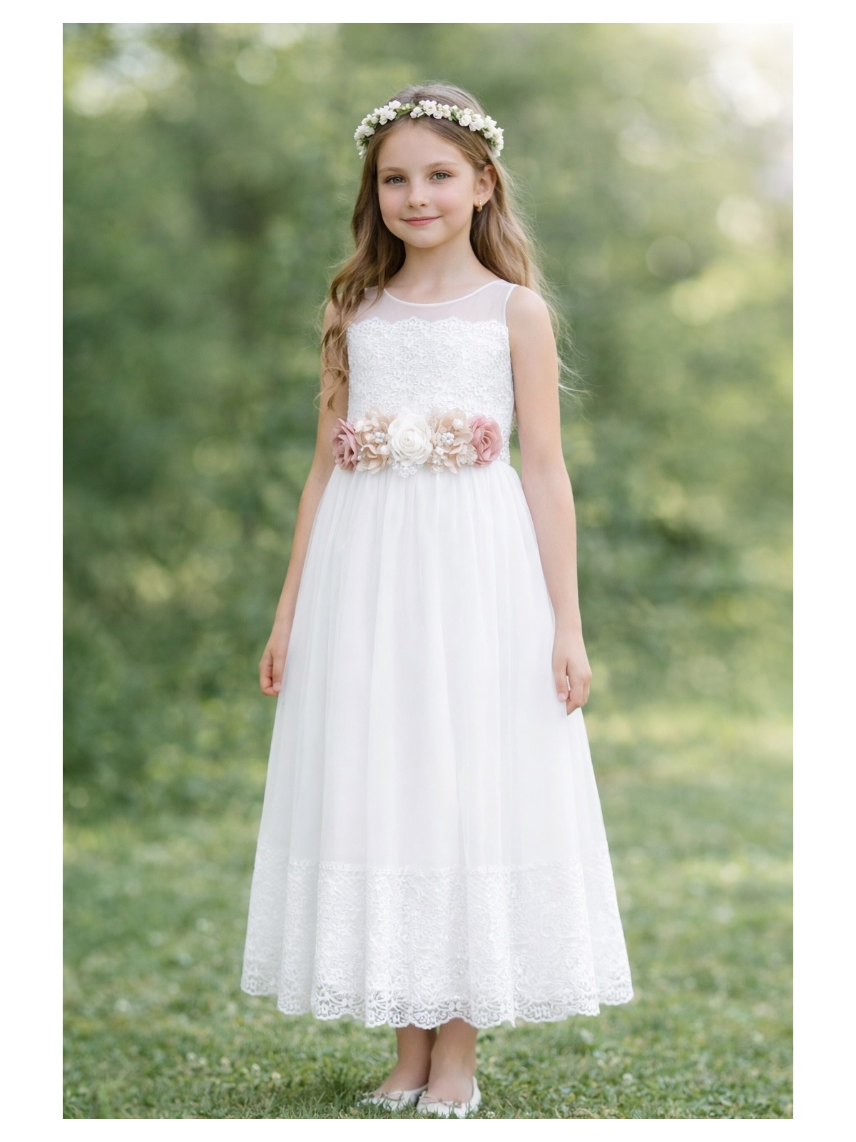 JOLIN KIDS  SUKIENKA NA RAMIĄCZKACH  DLA DZIEWCZYNKI WIZYTOWA KOMUNINIJNA 2248