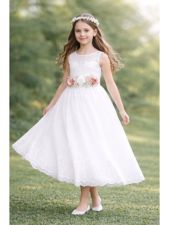 JOLIN KIDS  SUKIENKA NA RAMIĄCZKACH  DLA DZIEWCZYNKI WIZYTOWA KOMUNINIJNA 2248