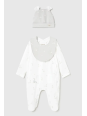 MAYORAL NEWBORN PAJAC ŚPIOCHY DLA DZIECKA PLUS CZAPKA I ŚLINIAK 1728/79