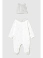 MAYORAL NEWBORN PAJAC ŚPIOCHY DLA DZIECKA PLUS CZAPKA I ŚLINIAK 1728/79