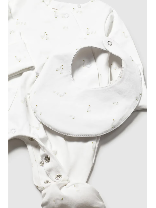 MAYORAL NEWBORN PAJAC ŚPIOCHY DLA DZIECKA PLUS CZAPKA I ŚLINIAK 1728/79