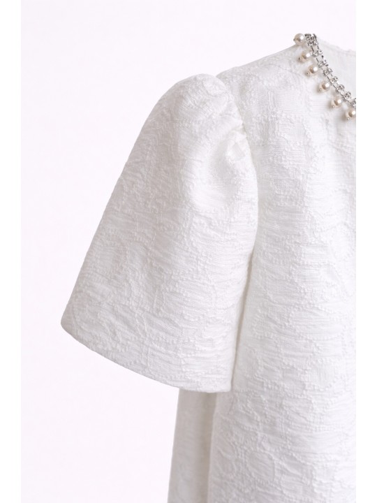 DAMASQUINO SUKIENKA WIZYTOWA NA KRÓTKI RĘKAW DLA DZIEWCZYNKI 7081