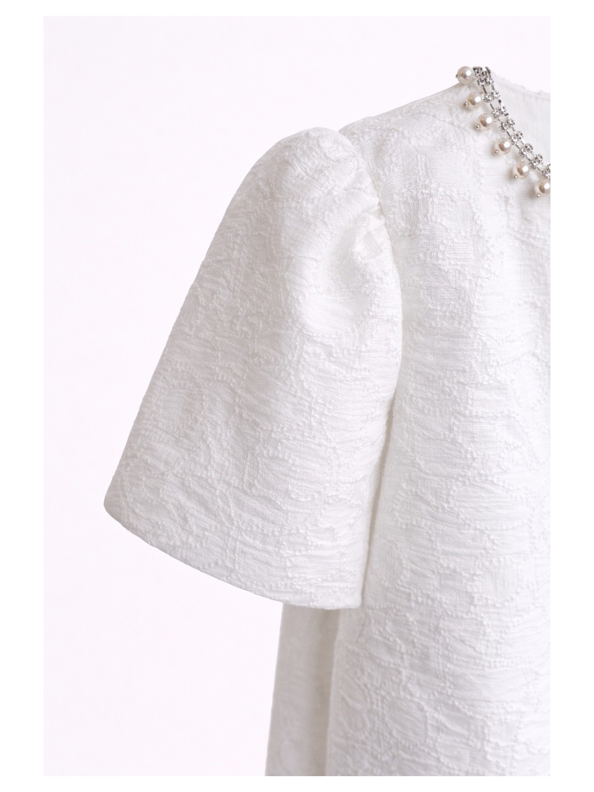 DAMASQUINO SUKIENKA WIZYTOWA NA KRÓTKI RĘKAW DLA DZIEWCZYNKI 7081