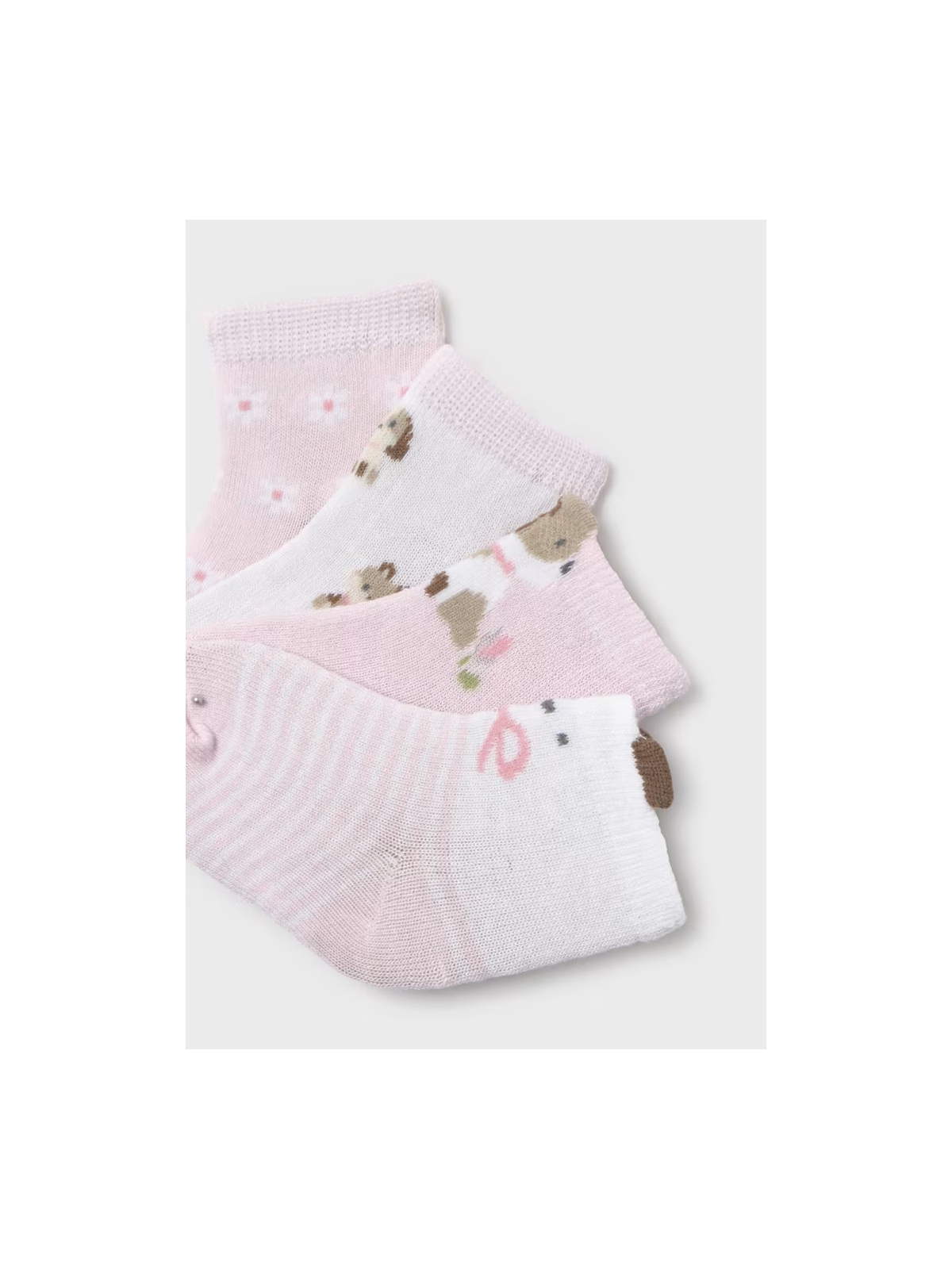 MAYORAL NEWBORN SKARPETKI RÓŻOWE BIAŁE Z PIESKIEM 9054/476