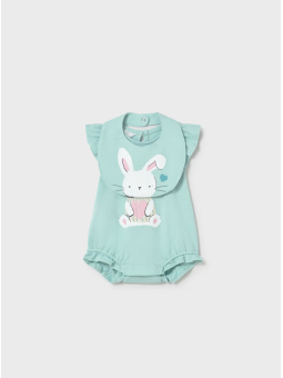 MAYORAL NEWBORN RAMPERS PAJAC  DLA DZIEWCZYNKI Z KRÓLICZKIEM PLUS ŚLINIAK 1710/90