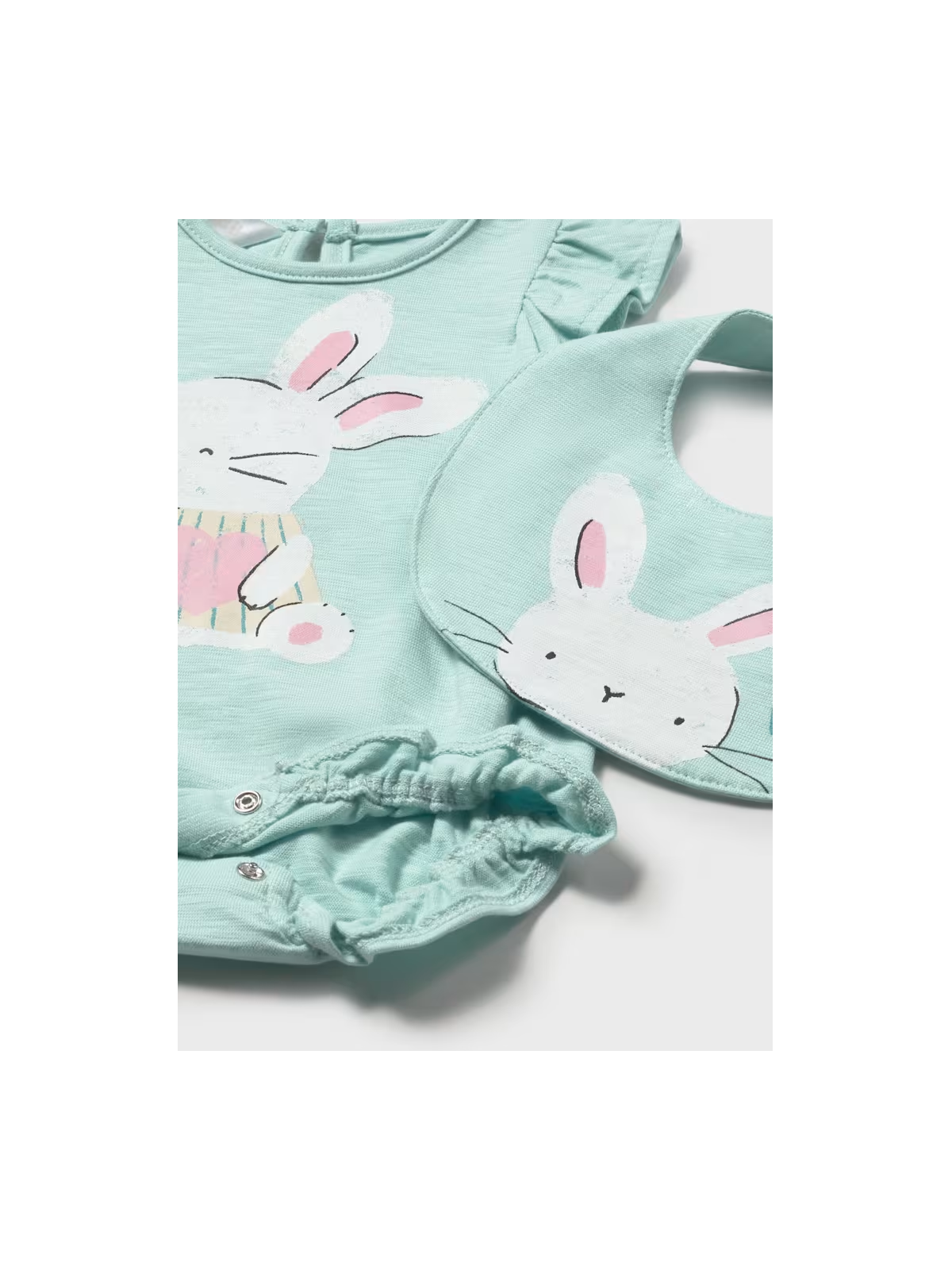 MAYORAL NEWBORN RAMPERS PAJAC  DLA DZIEWCZYNKI Z KRÓLICZKIEM PLUS ŚLINIAK 1710/90