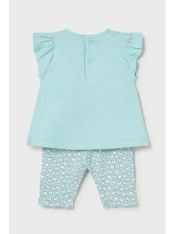 MAYORAL NEWBORN KOMPLET KOSZULKA NA KRÓTKI RĘKAW PLUS LEGINSY 1734/72