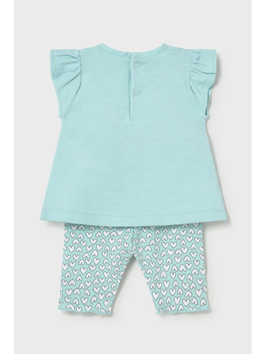 MAYORAL NEWBORN KOMPLET KOSZULKA NA KRÓTKI RĘKAW PLUS LEGINSY 1734/72