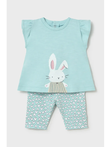 MAYORAL NEWBORN KOMPLET KOSZULKA NA KRÓTKI RĘKAW PLUS LEGINSY 1734/72