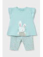 MAYORAL NEWBORN KOMPLET KOSZULKA NA KRÓTKI RĘKAW PLUS LEGINSY 1734/72