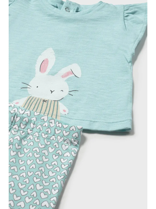 MAYORAL NEWBORN KOMPLET KOSZULKA NA KRÓTKI RĘKAW PLUS LEGINSY 1734/72