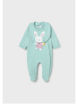 MAYORAL NEWBORN PAJAC ŚPIOCHY DLA DZIEWCZYNKI Z KRÓLICZKIEM PLUS ŚLINIAK 1711/90
