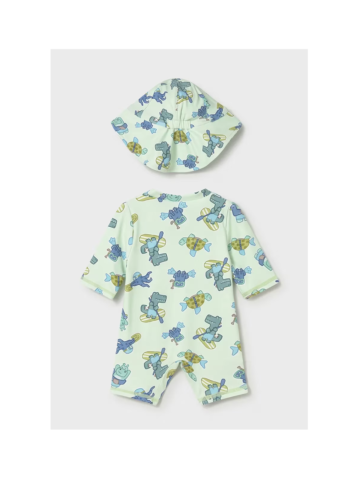 MAYORAL NEWBORN KOMPLET KĄPIELOWY KOMBINEZON PLUS KAPELUSZ OCHRONĄ UV  40 + 1620/38