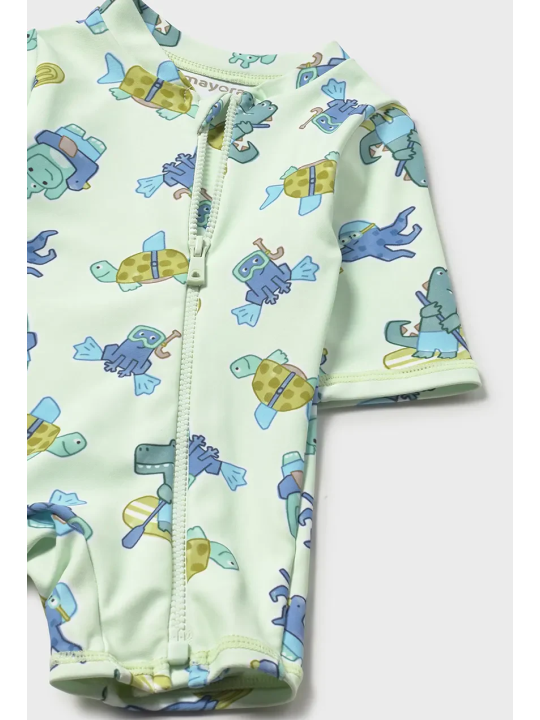 MAYORAL NEWBORN KOMPLET KĄPIELOWY KOMBINEZON PLUS KAPELUSZ OCHRONĄ UV  40 + 1620/38