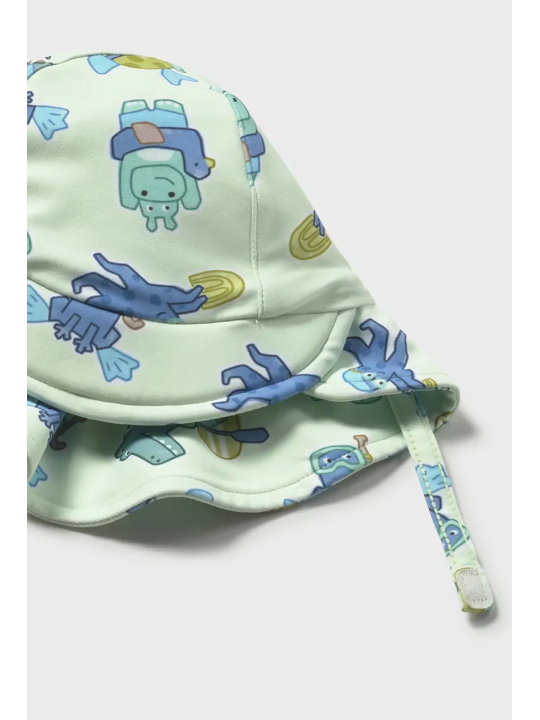 MAYORAL NEWBORN KOMPLET KĄPIELOWY KOMBINEZON PLUS KAPELUSZ OCHRONĄ UV  40 + 1620/38